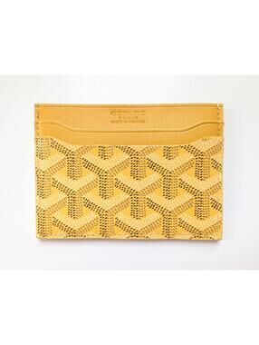 Goyard Saint Sulpice Card Holder Wallet Yellow Goyardine Canvas Stealth Luxury